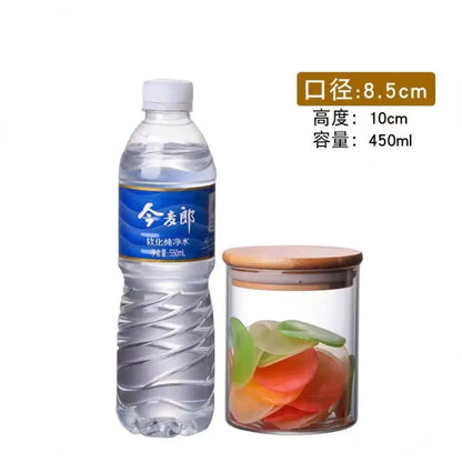 DecorBites™ Bamboo-Covered Glass Storage Jars: Airtight Solution for Kitchen Organizing