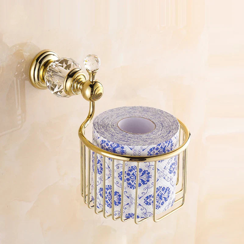 Juego de accesorios de baño DecorBites™ Crystal Brass Gold
