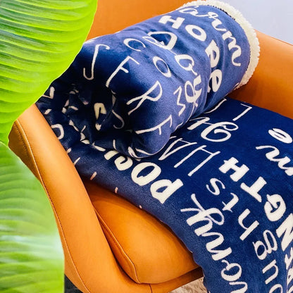 Manta de franela estampada de doble capa DecorBites™ para siestas en la oficina y funda de sofá