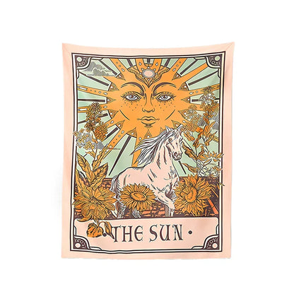 Decobites Sun Moon Butterfly Floral Tarot Tapestry Wall Hanging