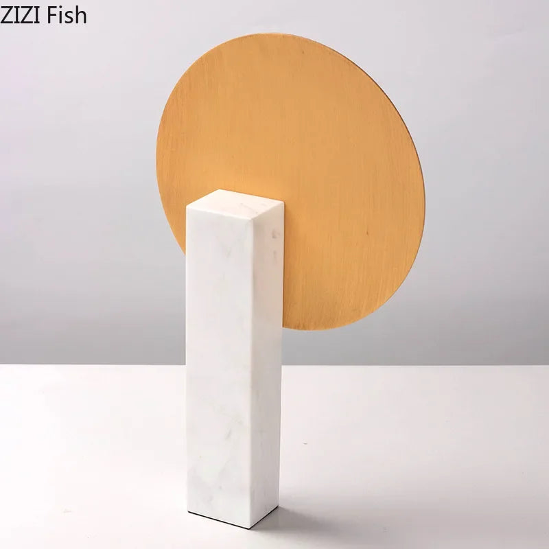 ديكورات مكتب DecorBites™‎ على شكل طاحونة هوائية هندسية تجريدية مصنوعة من الرخام بقاعدة أنيقة