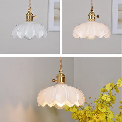 Vintage Shanghai Glass Pendant Light in Green or White
