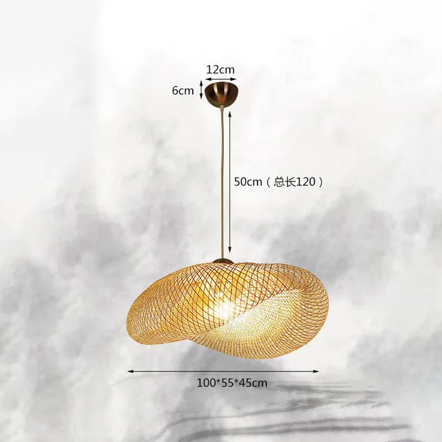 DecorBites™ Bamboo Chandelier: Handmade LED Pendant Light for Living & Dining Room.withOpacity