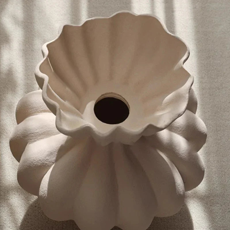 DecorBites™ Lace Ceramic Vase for Home Decor Bouquets and Arrangements