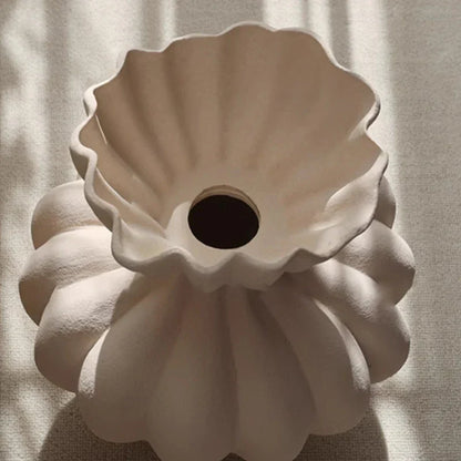 DecorBites™ Lace Ceramic Vase for Home Decor Bouquets and Arrangements