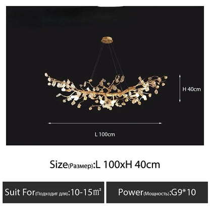 DecorBites™ Kapok Flower Glass Crystal Chandelier for Living Room Dining Bedroom