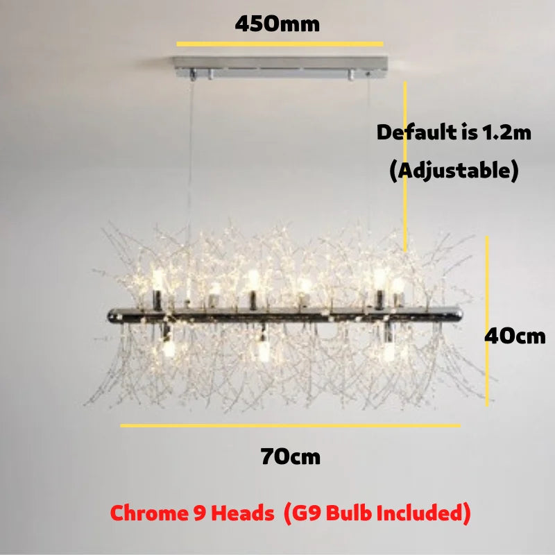 DecorBites™ Dandelion LED Chandelier, Modern Crystal Stainless Steel Ceiling Light