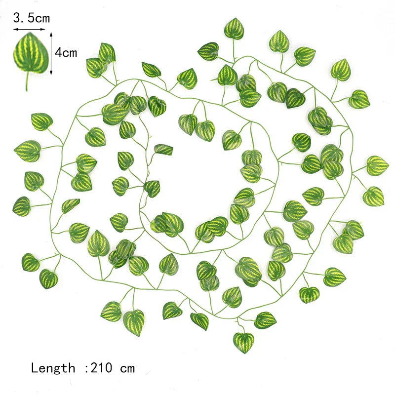 Guirnalda de hojas artificiales de hiedra verde DecorBites™, plantas artificiales para decoración de pared