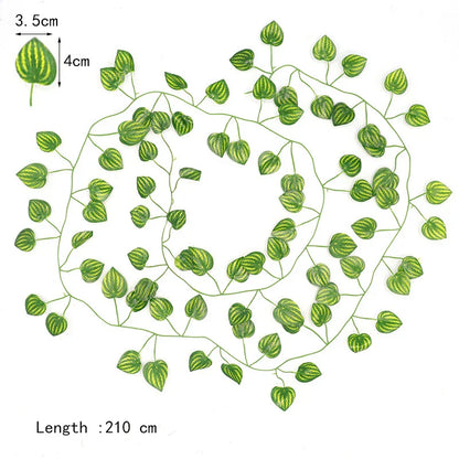 Guirnalda de hojas artificiales de hiedra verde DecorBites™, plantas artificiales para decoración de pared