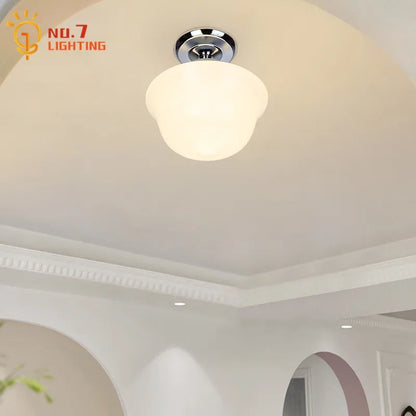 Lámpara colgante DecorBites™ de cristal color crema con casquillo LED E27, estilo retro, ideal para dormitorio, cocina o restaurante.