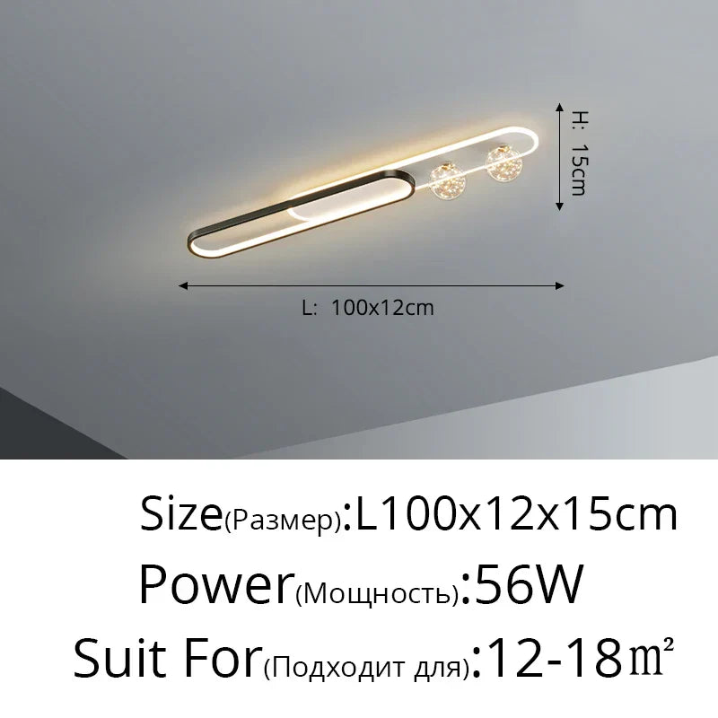 DecorBites™ Gold Starry Strip Flush Mount Ceiling Light Luxury Chandelier