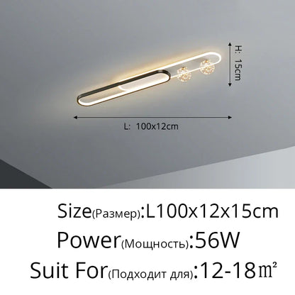 DecorBites™ Gold Starry Strip Flush Mount Ceiling Light Luxury Chandelier