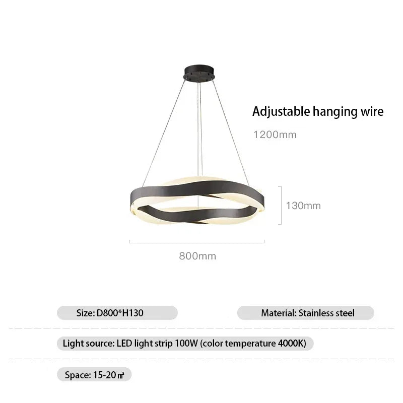 DecorBites™ Elegant Black Circle Chandeliers | Luxury Acrylic Pendant Light for Home Living Room