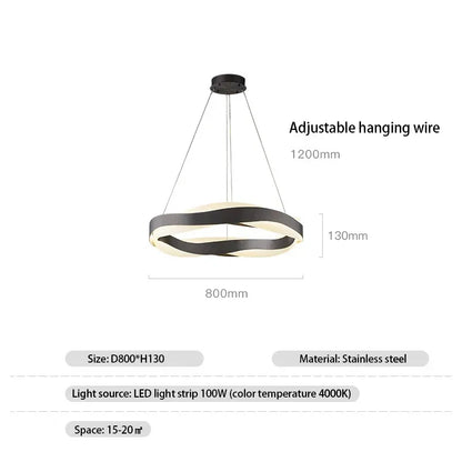 DecorBites™ Elegant Black Circle Chandeliers | Luxury Acrylic Pendant Light for Home Living Room