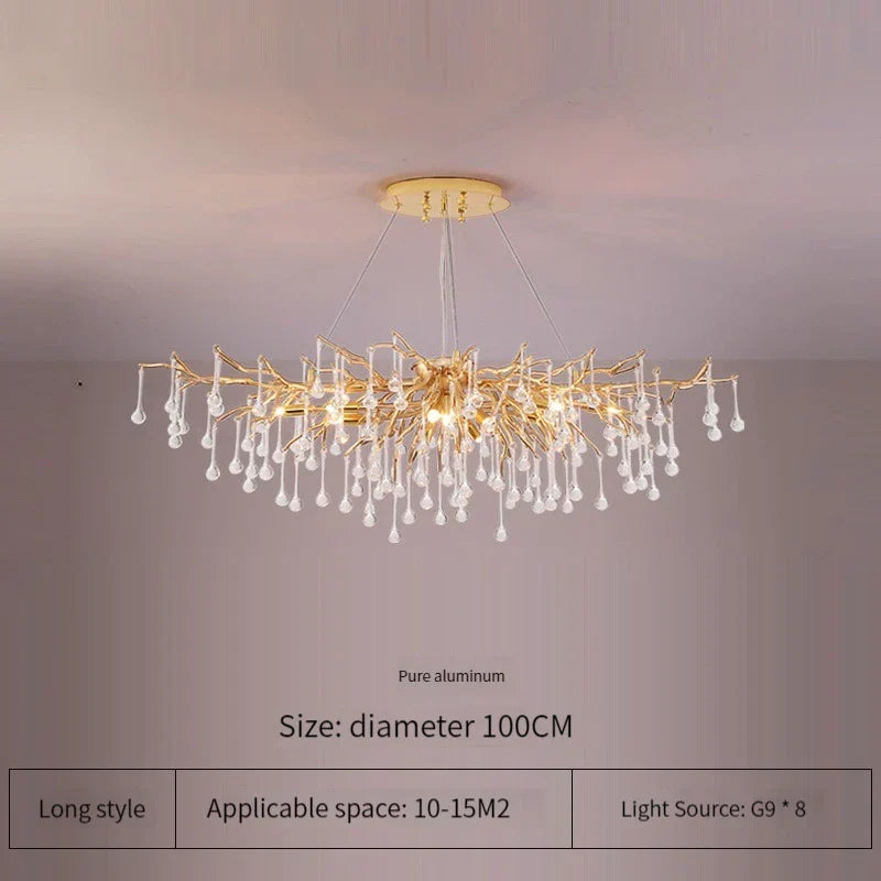 DecorBites™ Elegant Gold Crystal Chandelier for Modern Luxury Living Spaces