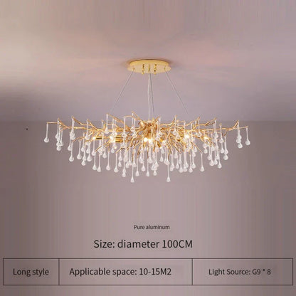 DecorBites™ Elegant Gold Crystal Chandelier for Modern Luxury Living Spaces