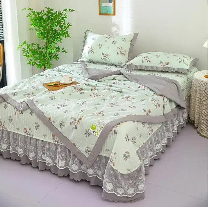 DecorBites™ Breathable Cotton Summer Bedding Set - 4 Pieces