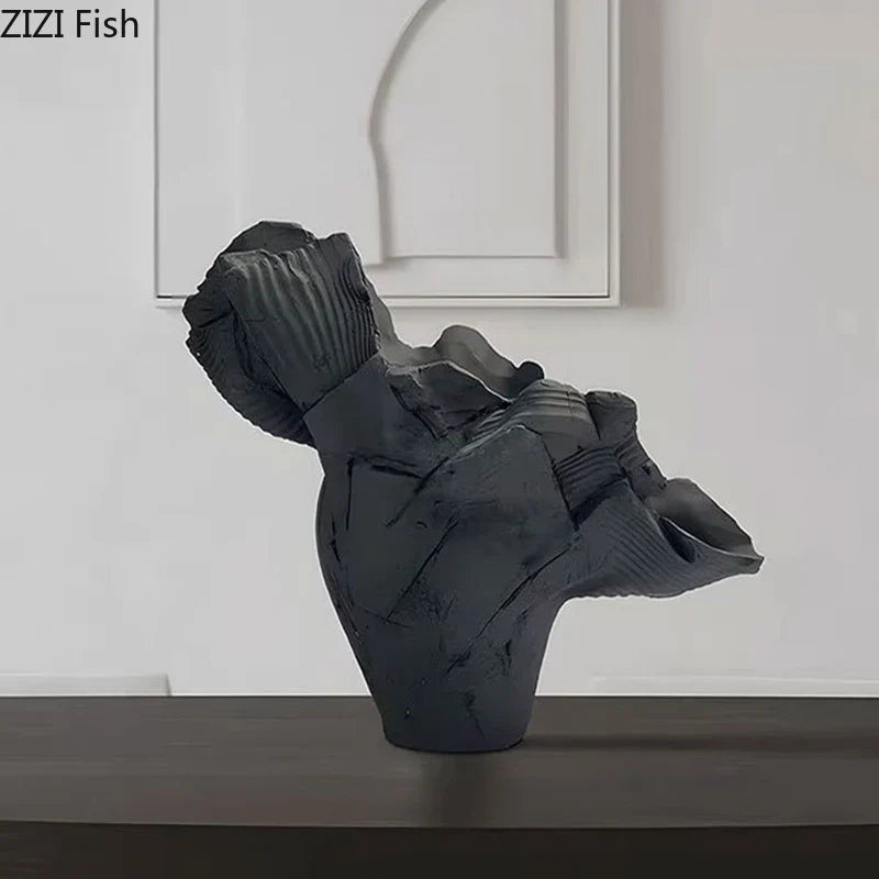 Jarrón de forma irregular DecorBites™: Decoración abstracta para escritorio que aporta un toque estético a cualquier habitación.