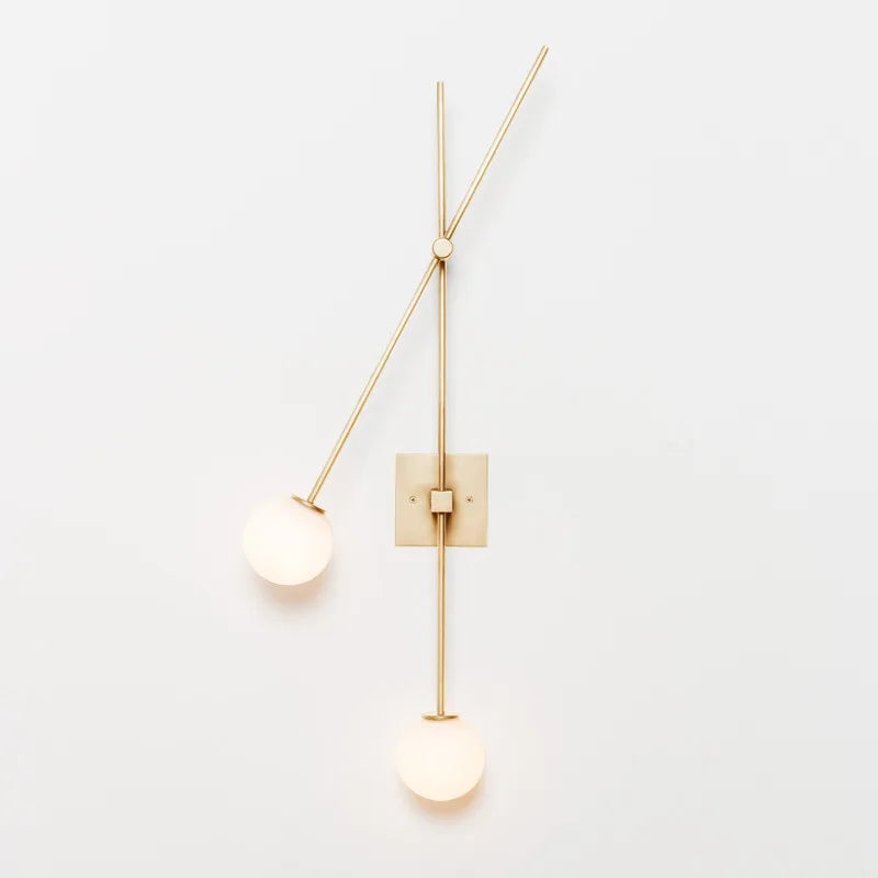 ديكوربايتس™ مصباح حائط كروي زجاجي LED أسود ذهبي لغرفة النوم