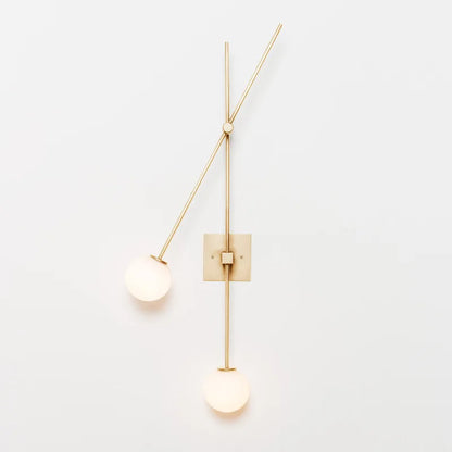 ديكوربايتس™ مصباح حائط كروي زجاجي LED أسود ذهبي لغرفة النوم