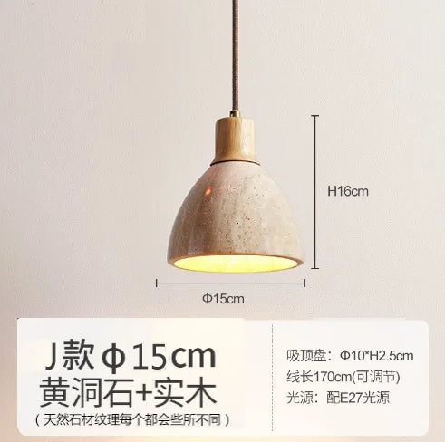Wooden Stone Pendant Lamp