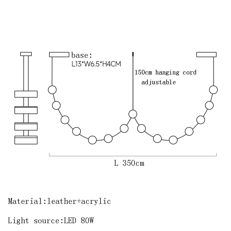 ديكوربايتس™ مصباح معلق من الجلد الأسود لغرفة الطعام وديكور المنزل