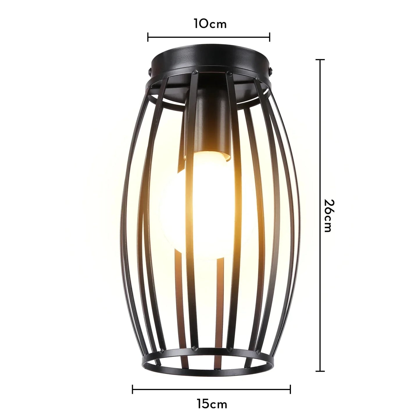 DecorBites™ Industrial LED Ceiling Light: Modern Retro Loft Plafonniers for Living Room Kitchen Cage Home Decor