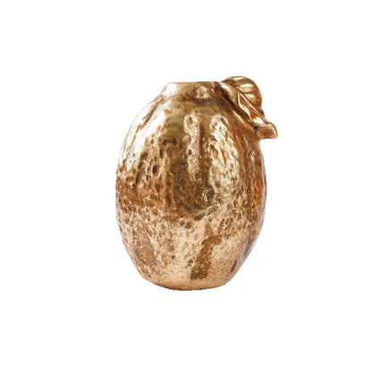 DecorBites™ Golden Star Fruit Vase: Ceramic Lemon Flowerpot & Simulated Fruit Ornaments