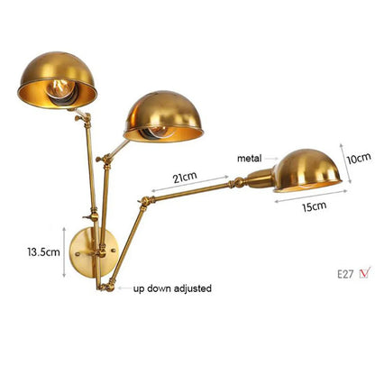 DecorBites™ Gold Plated Adjustable Iron Wall Sconces for Home Decor