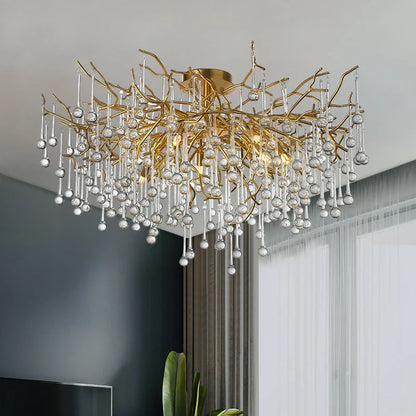 DecorBites™ Gold Tree Branch Chandelier for Dining Room