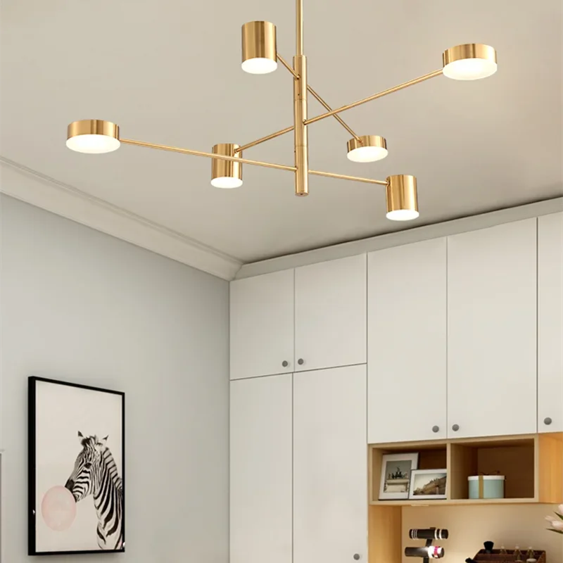 DecorBites™ Black Gold White LED Chandelier: Stylish Nordic Loft Lamp for Livingroom & Bedroom