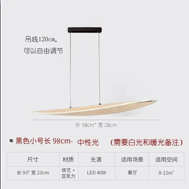 DecorBites™ LED Chandelier: Nordic Long Curve Pendant Light for Home Office Dining Decor