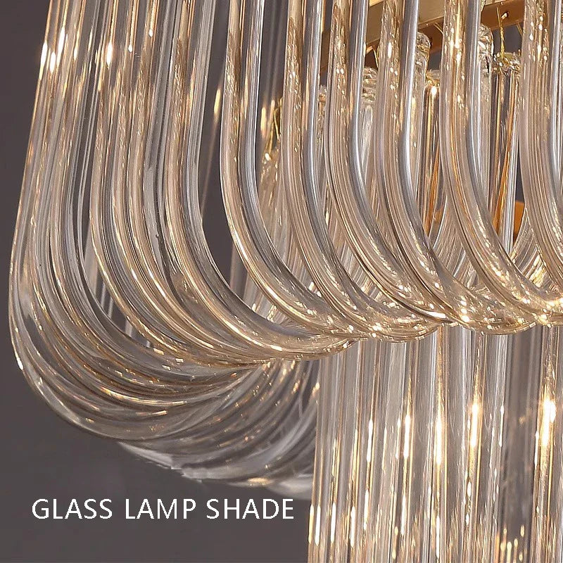 DecorBites™ Glass Bar Chandelier Minimalist Designer Hanglamp for Living Room Luxe Lighting