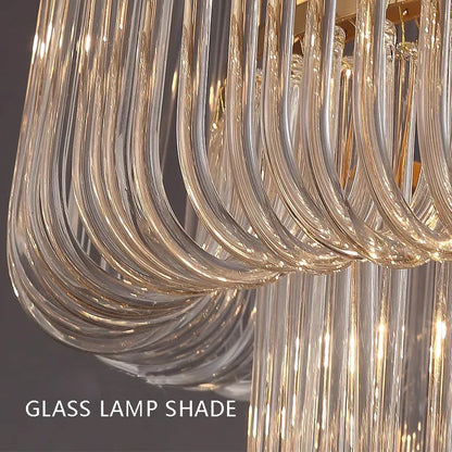 DecorBites™ Glass Bar Chandelier Minimalist Designer Hanglamp for Living Room Luxe Lighting