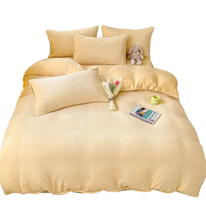 Decobites Milk Fleece Duvet Cover: Winter Warm Bedding for Queen King Bed