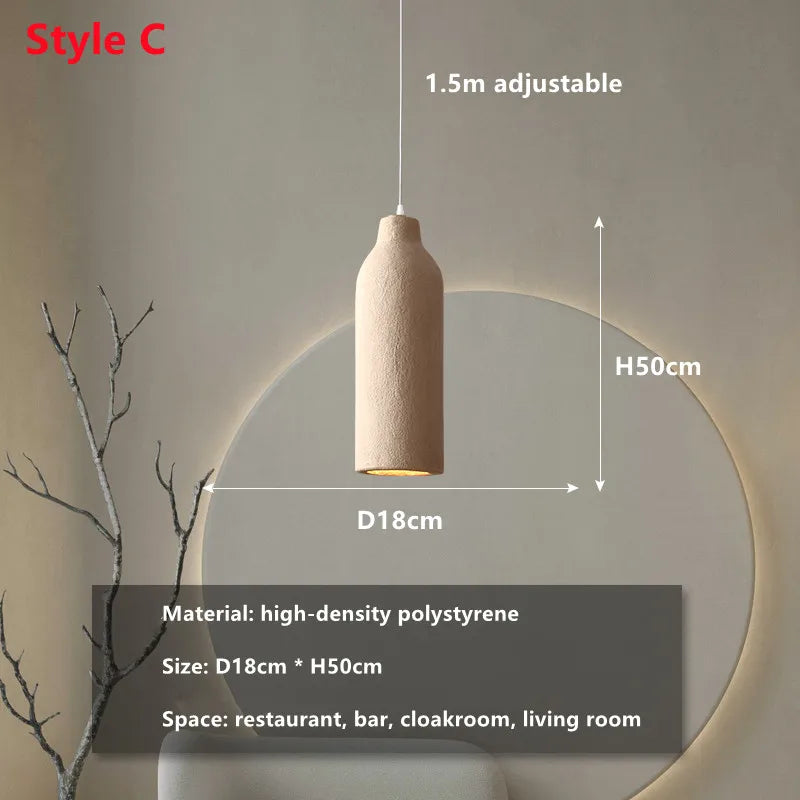 Decorbites™ Lámpara de Araña LED: Luz Colgante Minimalista de Cemento para Dormitorio y Sala de Estar