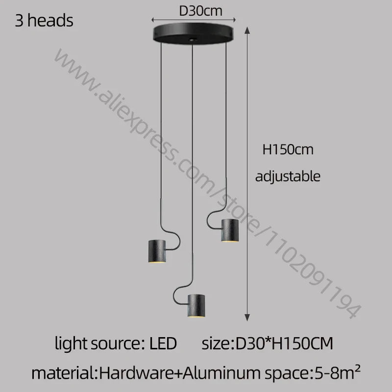 DecorBites™ LED Staircase Chandelier: Adjustable Modern Living Room Lighting for Villa Decoration