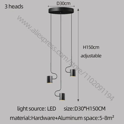 DecorBites™ LED Staircase Chandelier: Adjustable Modern Living Room Lighting for Villa Decoration