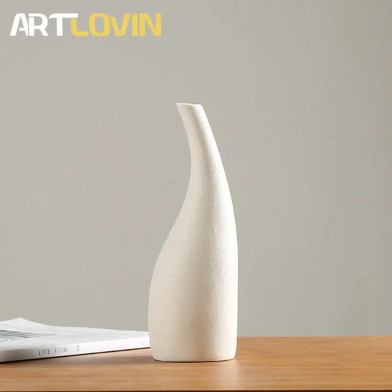 DecorBites™ Japanese Style Ceramic Vases for Modern Home Decor and Artificial Flowers