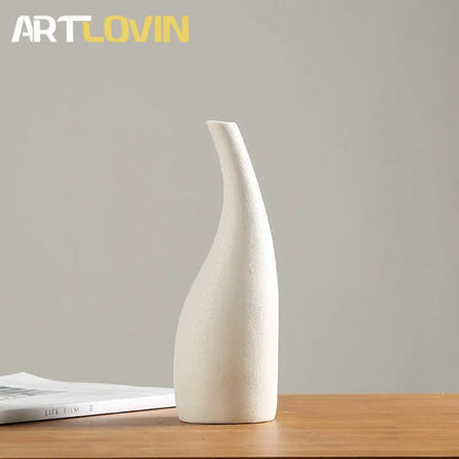 DecorBites™ Japanese Style Ceramic Vases for Modern Home Decor and Artificial Flowers