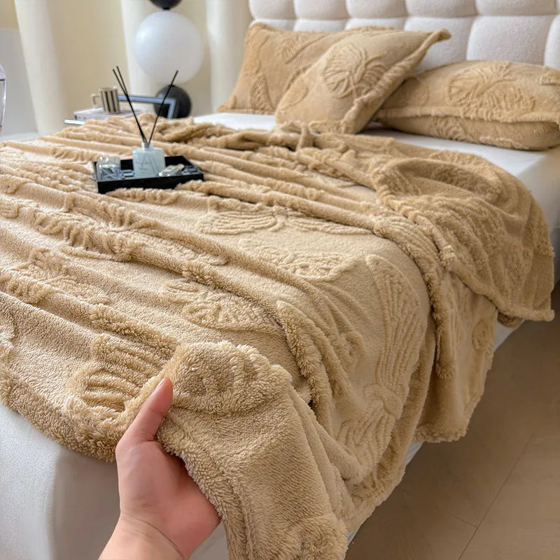 Decorbites™ Luxus-Chiffon-Schmetterlings-Jacquard-Pläd: Weiches & Gemütliches Decke für Sofa oder Bett