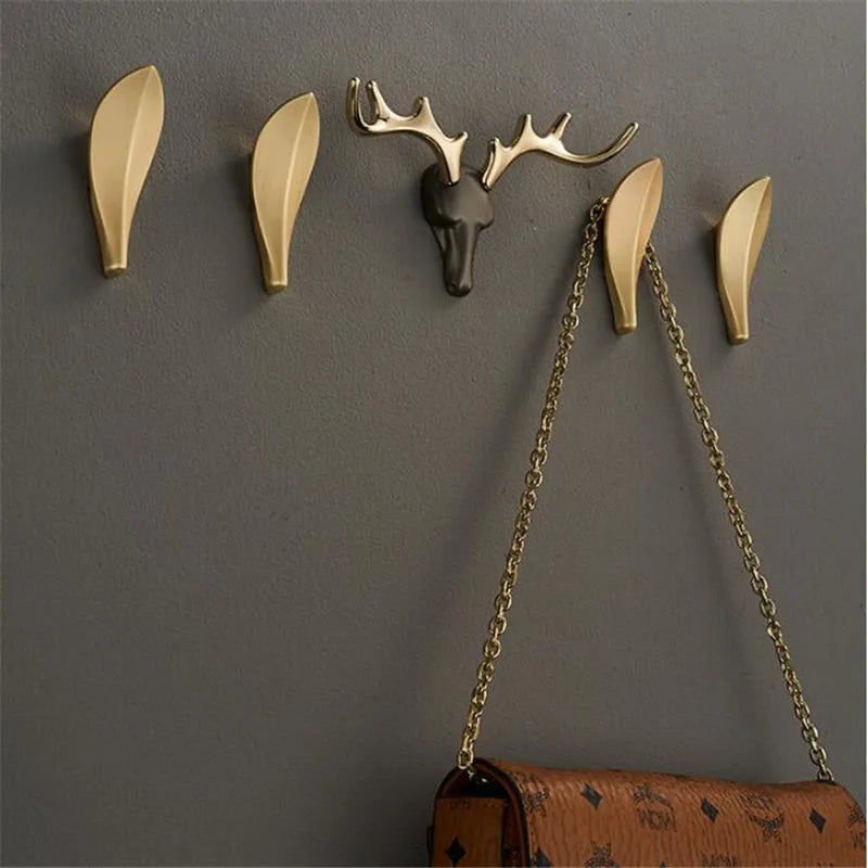 DecorBites™ Brass Wall Mount Robe Hooks for Bathroom and Door - Towel, Hat, Coat Holder