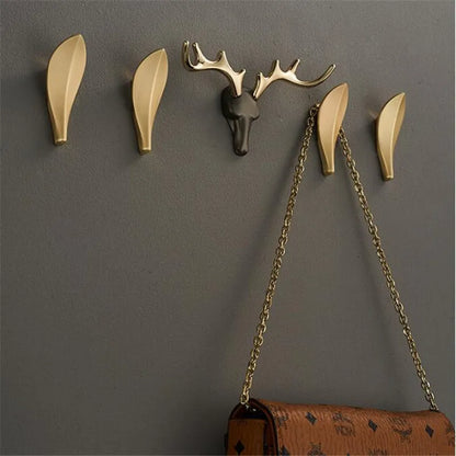 DecorBites™ Brass Wall Mount Robe Hooks for Bathroom and Door - Towel, Hat, Coat Holder