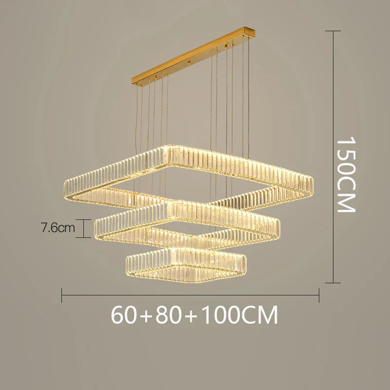 DecorBites™ Crystal Chandelier: Luxury Living Room & Bedroom Pendant Light