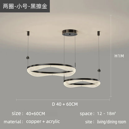 DecorBites™ LED Ring Pendant Chandelier for Living Room Bedroom and Dining Room