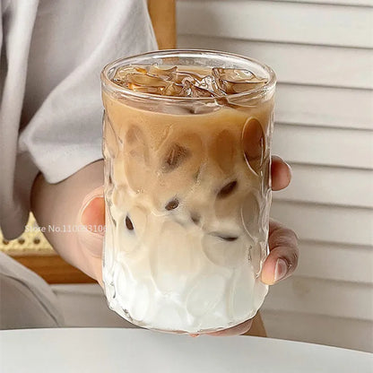 DecorBites™ Glass Cafe Coffee Cup Water Cup Iced Latte Americano Juice Glass