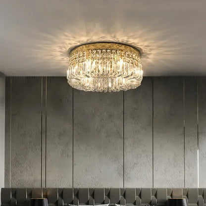 DecorBites™ Crystal LED Ceiling Light Chandelier for Bedroom, Modern Round Indoor Lighting