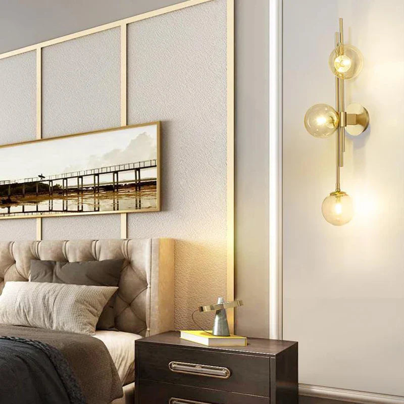 DecorBites™ Green White Glass Ball Wall Lamps Nordic Home Decor Bedside Sconce Gold Light Fixtures