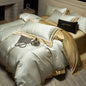 Decobites Luxury Yarn-dyed Jacquard Bedding Set: Duvet, Sheet, Pillowcases