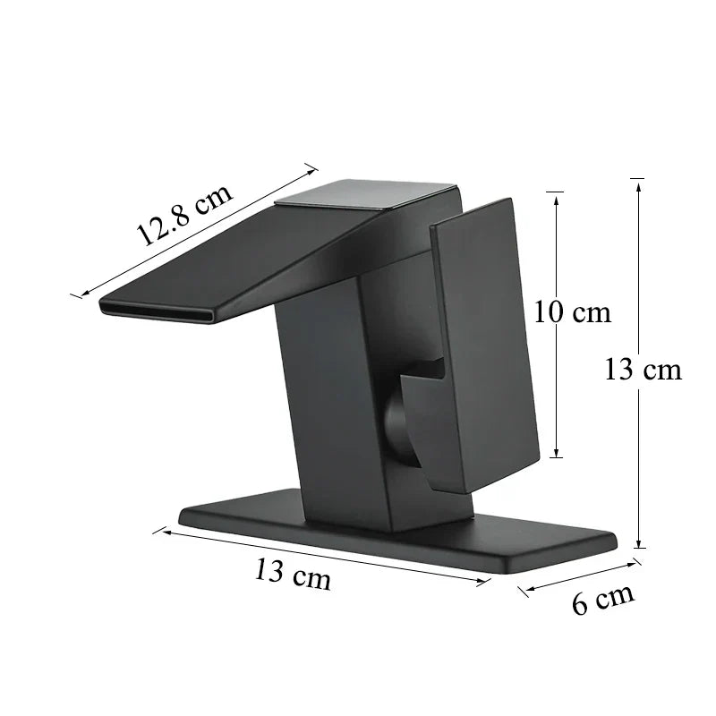 Grifo mezclador de agua fría y caliente con efecto cascada LED DecorBites™ para instalación en encimera de baño